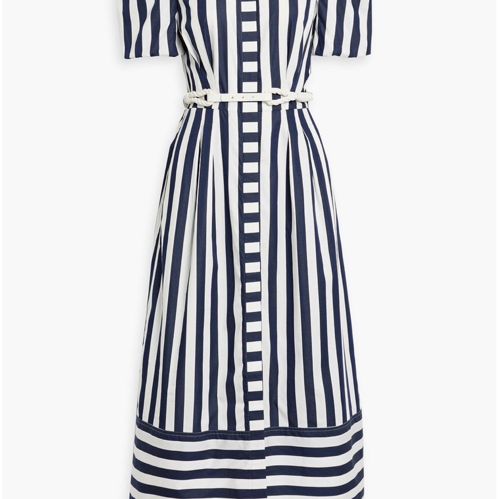 Navy and White Striped Dress